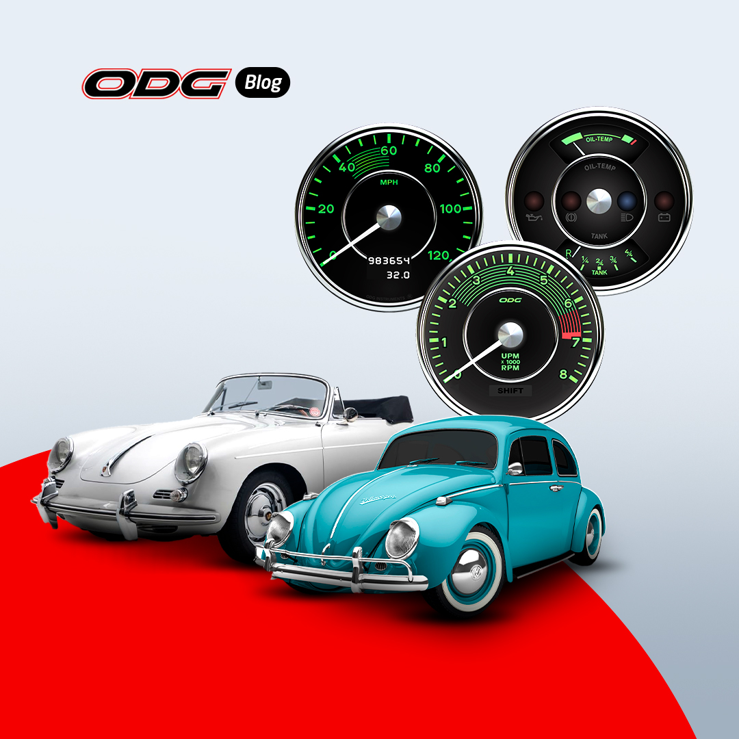 Conjunto de instrumentos Porsche 356: Lançamento ODG que também é usado no Fusca, unindo estilo e precisão em dois ícones!